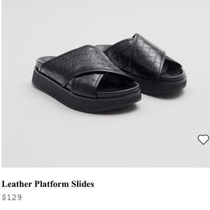 & Other Stories Platform Leather Cross Sandals